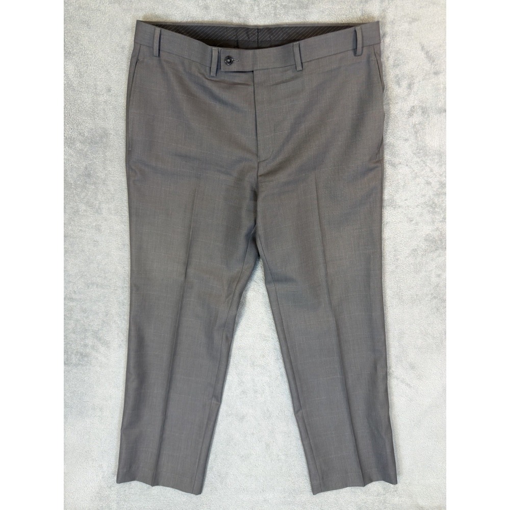 Calvin Klein Dress Pants Mens 36x29 Gray Flat Front Straight Casual Business